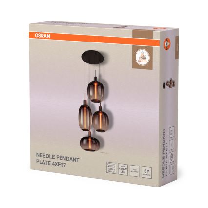 Osram - Barošanas kabelis NEEDLE PENDANT 4xE27/25W/230V antracīts