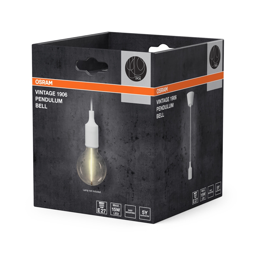 Osram - Barošanas kabelis PENDULUM BELL 1xE27/15W/230V balts