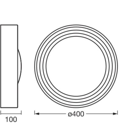 Osram - LED aptumšojams griestu gaismeklis ORBIS CONCRETE LED/18W/230V Ø 40 cm pelēks/betons