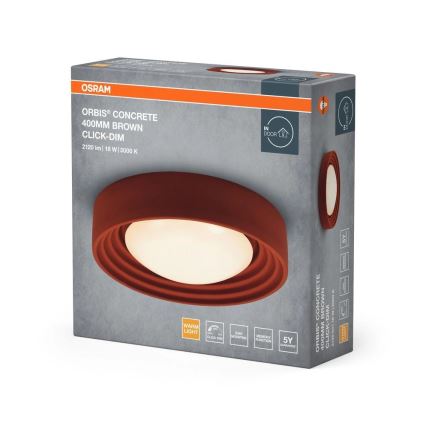 Osram - LED Dimējams griestu gaismeklis ORBIS CONCRETE LED/18W/230V Ø 40 cm brūns/betons
