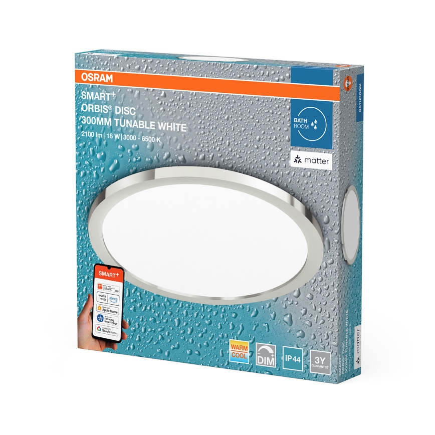 Osram - LED dimējams vannas istabas griestu gaismeklis SMART+ DISC LED/18W/230V 3000-6500K IP44 Wi-Fi