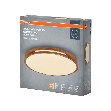 Osram - dimējams LED griestu gaismeklis ORBIS WOODBURRY LED/16W/230V, diametrs 30 cm