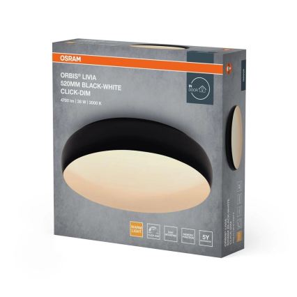 Osram - LED dimmējams griestu gaismeklis ORBIS LIVIA LED/36W/230V Ø 52 cm melns/balts
