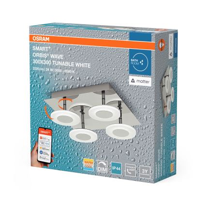 Osram - LED dimējams vannas istabas griestu gaismeklis SMART+ WAVE LED/24W/230V 3000-6500K IP44 Wi-Fi