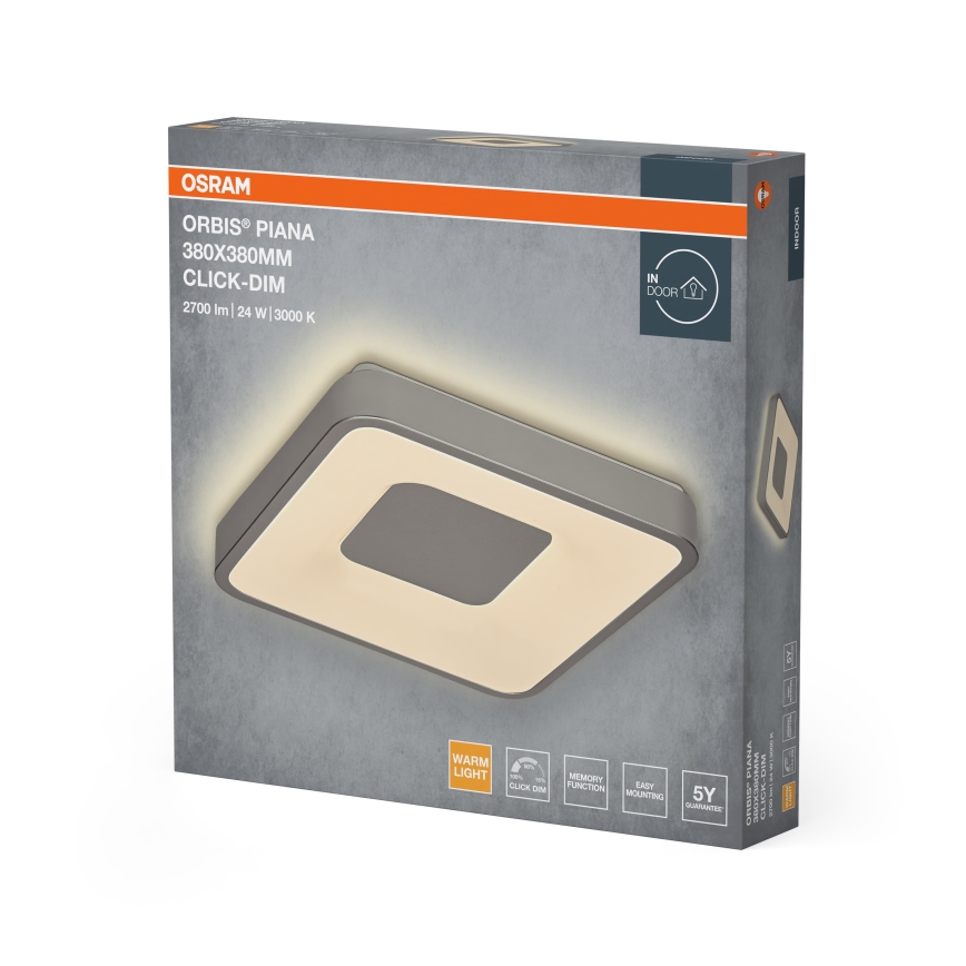 Osram - regulējama LED griestu lampa ORBIS PIANA LED/24W/230V 38x38 cm sudraba