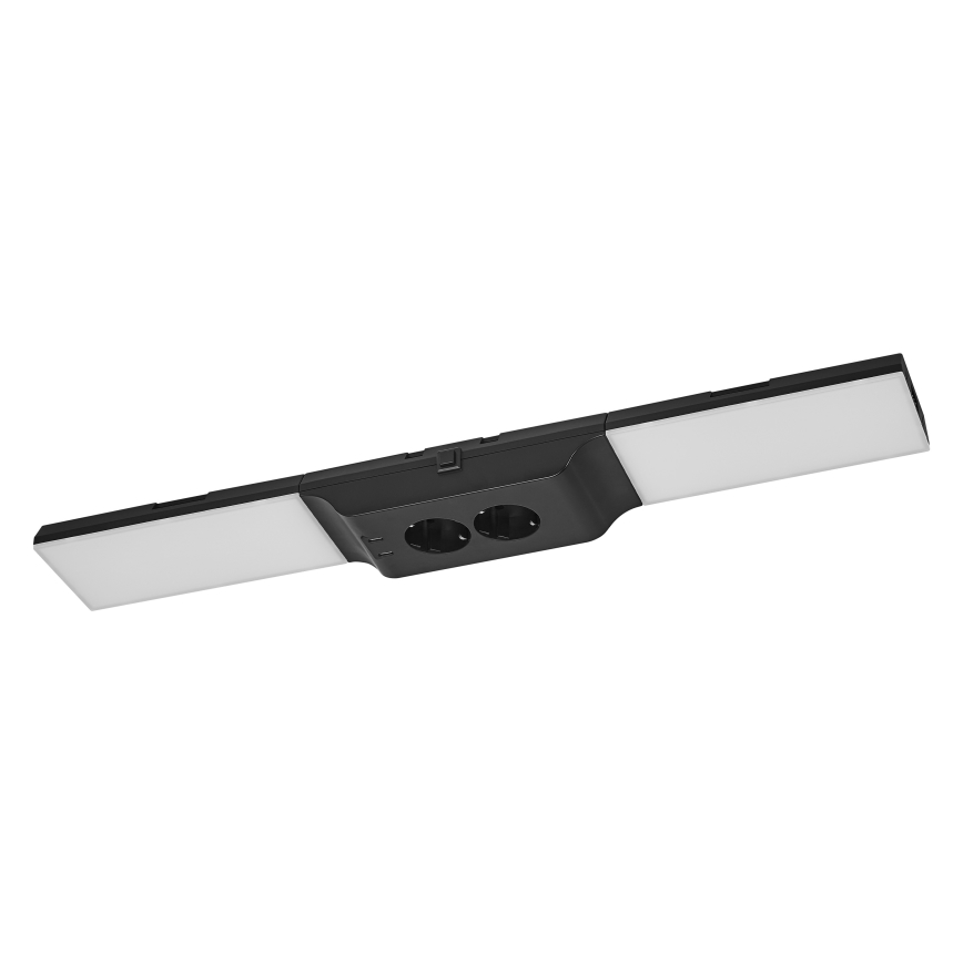 Osram - LED dimmējams gaismeklis zem skapja ar kontaktligzdām UNDERCABINET LED/10W/230V 3000K 54,8 cm melns