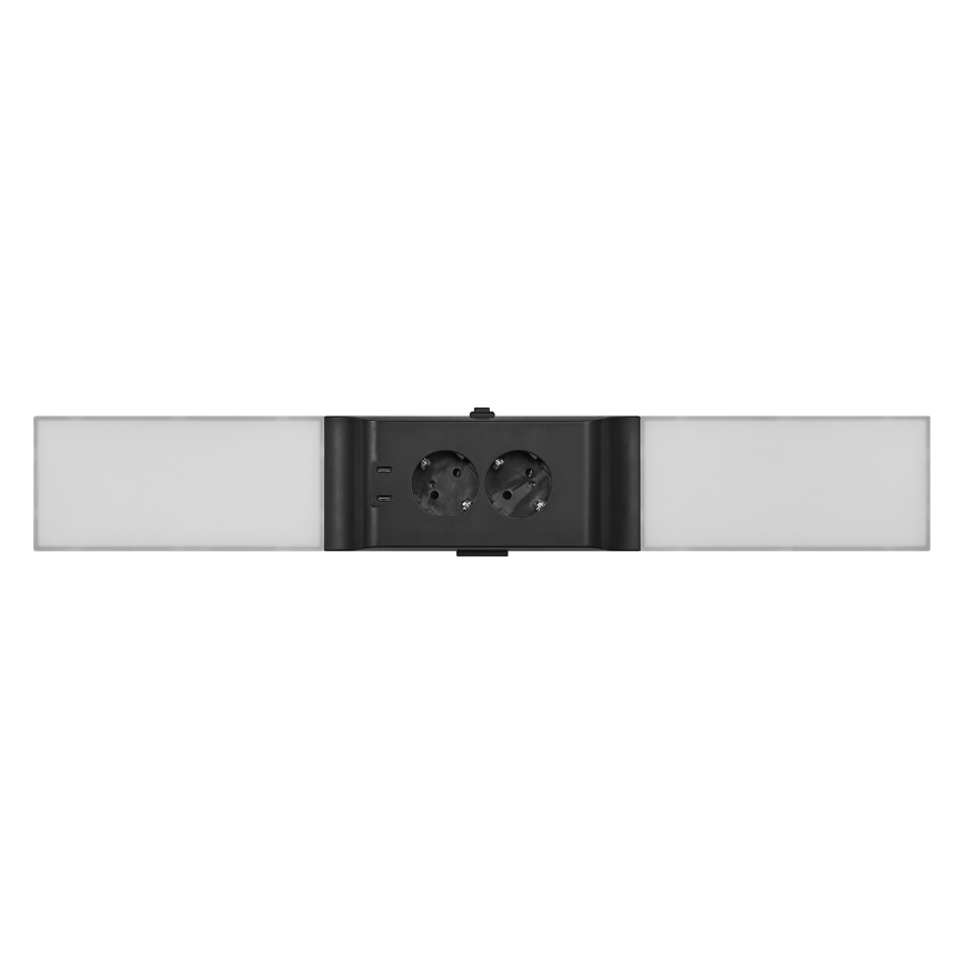 Osram - LED dimmējams gaismeklis zem skapja ar kontaktligzdām UNDERCABINET LED/10W/230V 3000K 54,8 cm melns