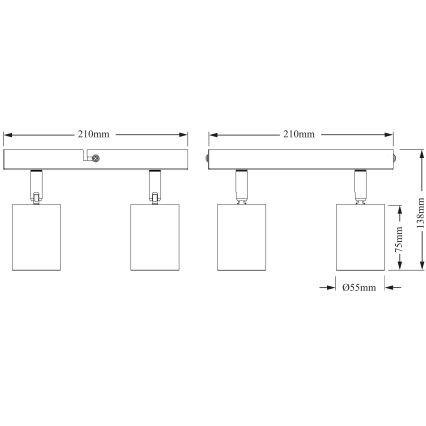 Osram - ELEMENTAL virsmas montējams spotgaismeklis 4xGU10/6W/230V