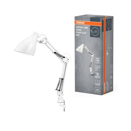 Osram - Galda lampa ar skavu DESK LINE 1xE27/11W/230V balta