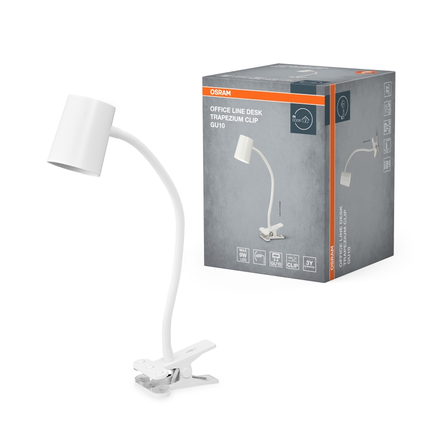 Osram - Galda lampa ar skavu DESK LINE 1xGU10/9W/230V balta