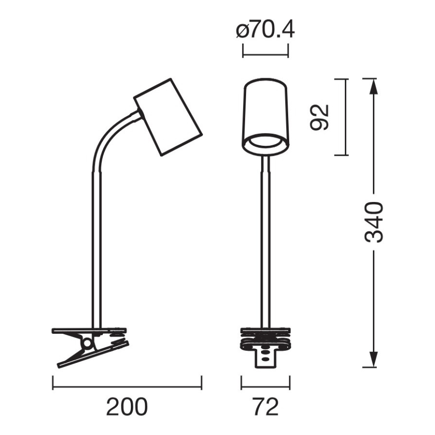 Osram - Galda lampa ar skavu DESK LINE 1xGU10/9W/230V balta