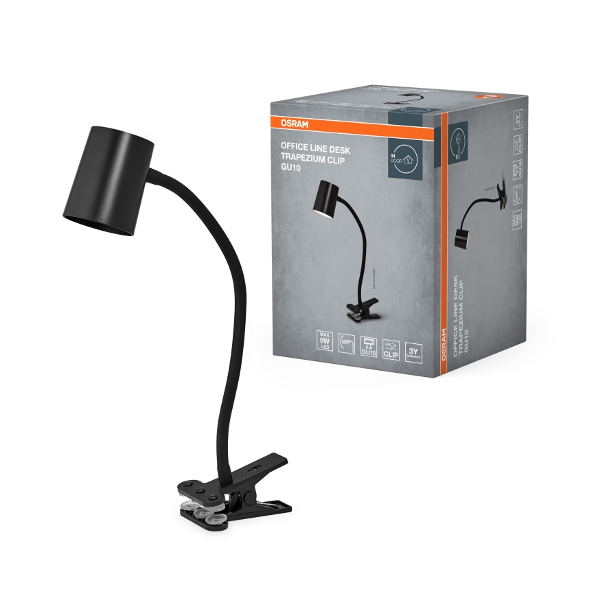 Osram - Galda lampa ar skavu DESK LINE 1xGU10/9W/230V melna