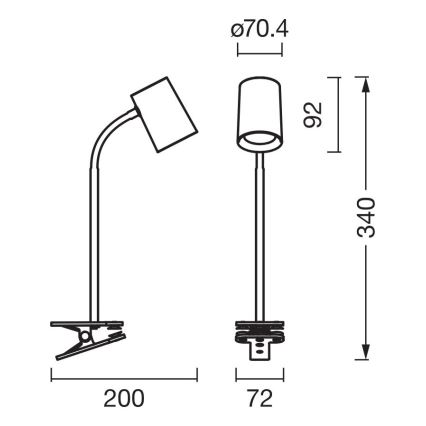 Osram - Galda lampa ar skavu DESK LINE 1xGU10/9W/230V melna