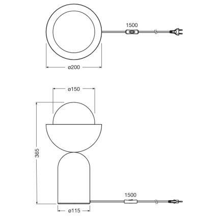 Osram - Galda lampa DECOR BOWL 1xE14/25W/230V melna