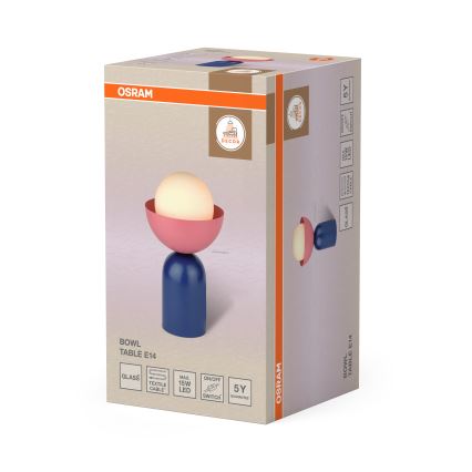 Osram - Galda lampa DECOR BOWL 1xE14/25W/230V zila/rozā