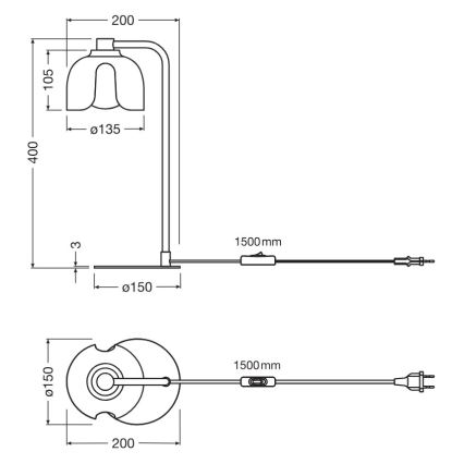 Osram - Galda lampa DECOR COROLLE 1xG9/20W/230V melna/zelta