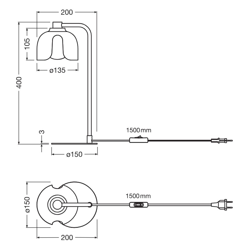 Osram - Galda lampa DECOR COROLLE 1xG9/20W/230V melna/zelta