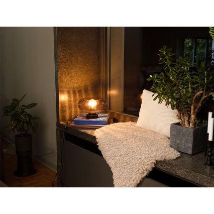 Osram - Galda lampa DECOR SMOKE 1xE27/12W/230V melna/dūmaina pelēka