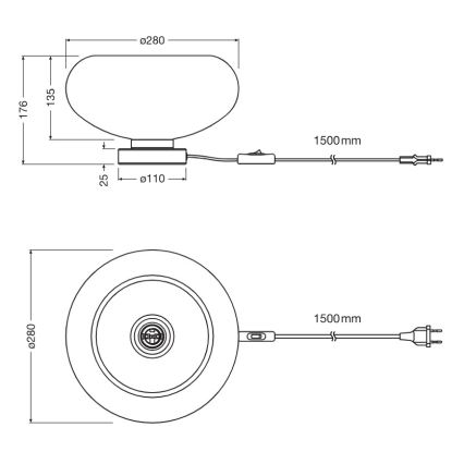 Osram - Galda lampa DECOR SMOKE 1xE27/12W/230V melna/dūmaina pelēka