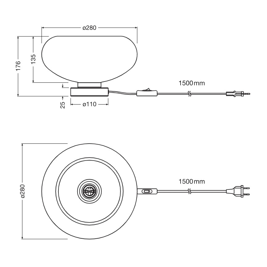 Osram - Galda lampa DECOR SMOKE 1xE27/12W/230V melna/dūmaina pelēka