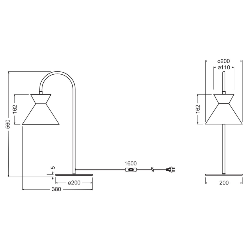 Osram - Galda lampa DECOR WAIST 1xE27/40W/230V melna