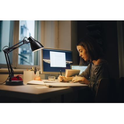 Osram - galda lampa DESK LINE 1xE27/11W/230V, melna