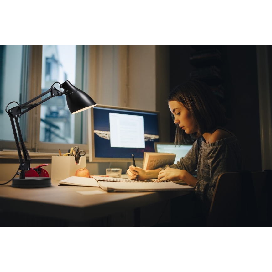 Osram - galda lampa DESK LINE 1xE27/11W/230V, melna