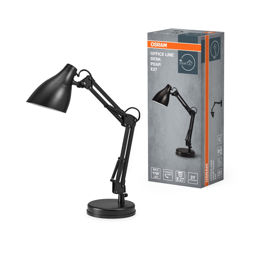 Osram - galda lampa DESK LINE 1xE27/11W/230V, melna