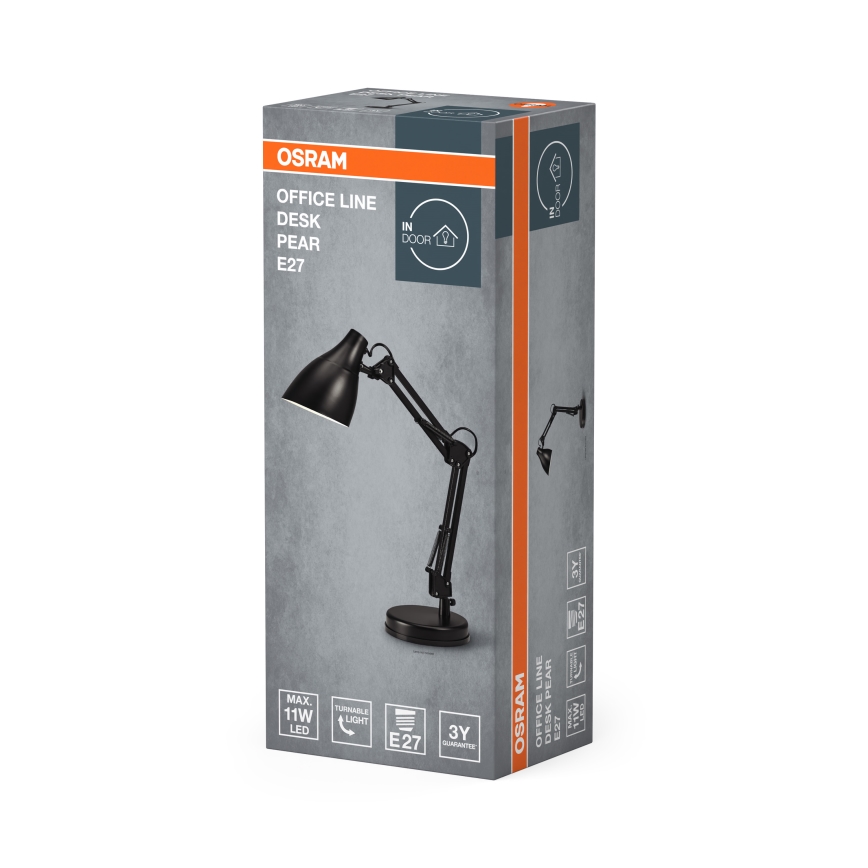 Osram - galda lampa DESK LINE 1xE27/11W/230V, melna