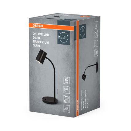 Osram - Galda lampa DESK LINE 1xGU10/9W/230V melna