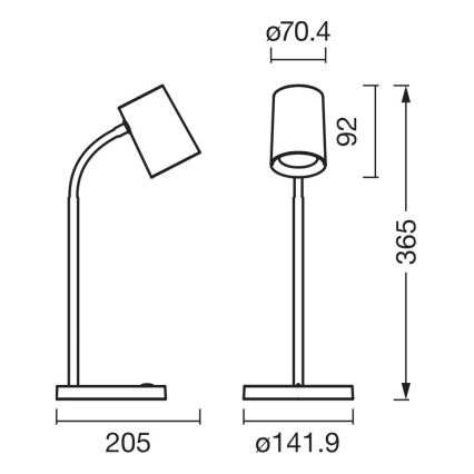Osram - Galda lampa DESK LINE 1xGU10/9W/230V melna