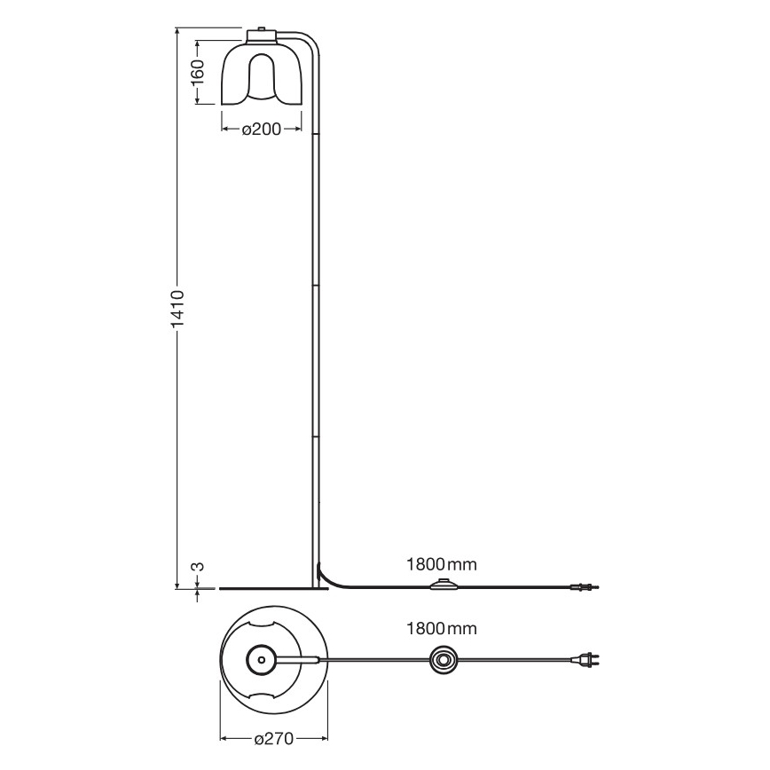 Osram - Grīdas lampa DECOR COROLLE 1xE27/15W/230V sarkana