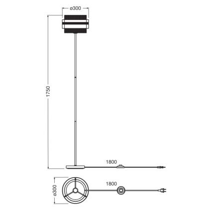 Osram - Grīdas lampa DECOR HORNET 1xE27/10W/230V melna/zelta
