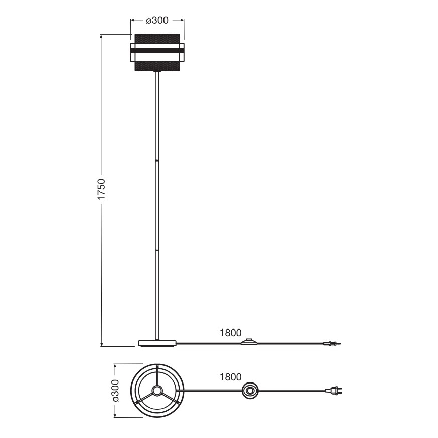 Osram - Grīdas lampa DECOR HORNET 1xE27/10W/230V melna/zelta