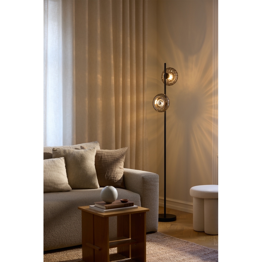 Osram - Grīdas lampa DECOR SMOKE 2xE14/12W/230V melna/dūmaina pelēka