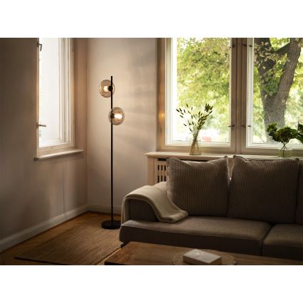 Osram - Grīdas lampa DECOR SMOKE 2xE14/12W/230V melna/dūmaina pelēka
