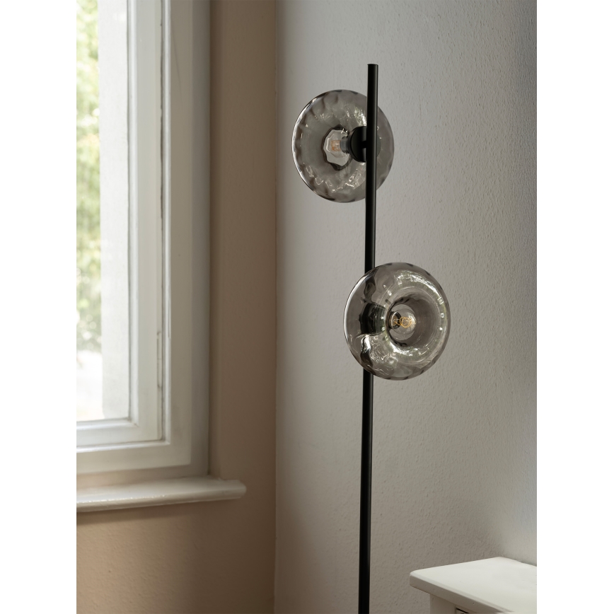 Osram - Grīdas lampa DECOR SMOKE 2xE14/12W/230V melna/dūmaina pelēka