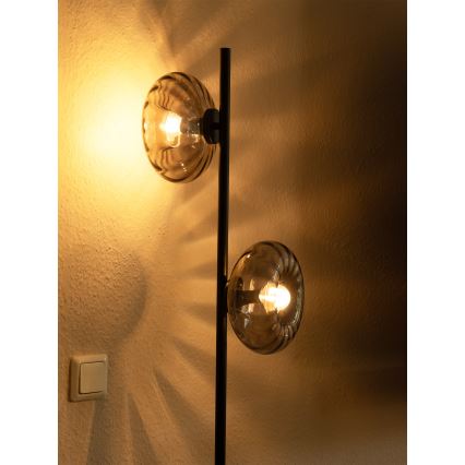 Osram - Grīdas lampa DECOR SMOKE 2xE14/12W/230V melna/dūmaina pelēka