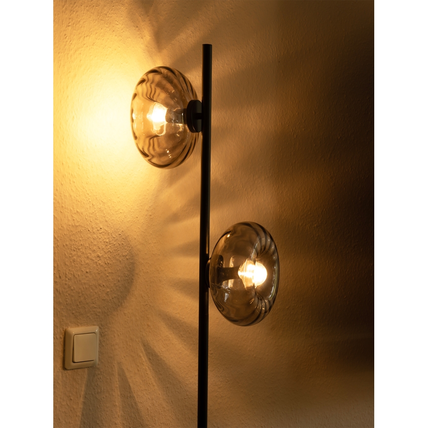 Osram - Grīdas lampa DECOR SMOKE 2xE14/12W/230V melna/dūmaina pelēka