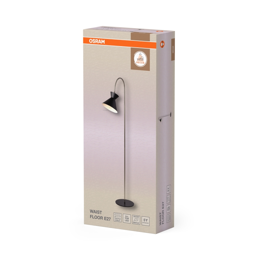 Osram - Grīdas lampa DECOR WAIST 1xE27/40W/230V melna
