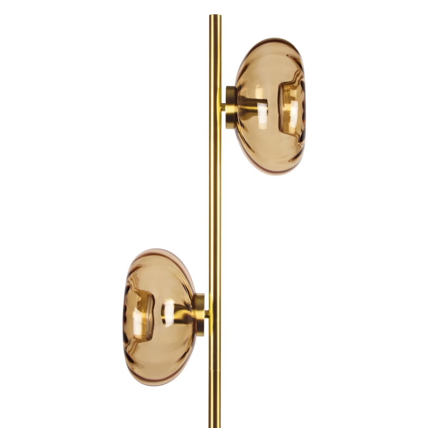 Osram - Grīdas lampa GOLD GLASS 2xE14/12W/230V zelta/dūmaina bēša