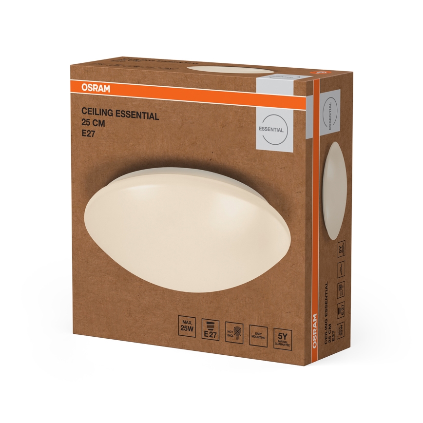 Osram - Griestu gaismeklis CEILING ESSENTIAL 1xE27/25W/230V Ø 25 cm balts