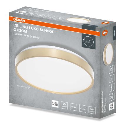 Osram - LED griestu lampa ar krēslas sensoru CEILING LUXO LED/18W/230V Ø 32 cm zelta