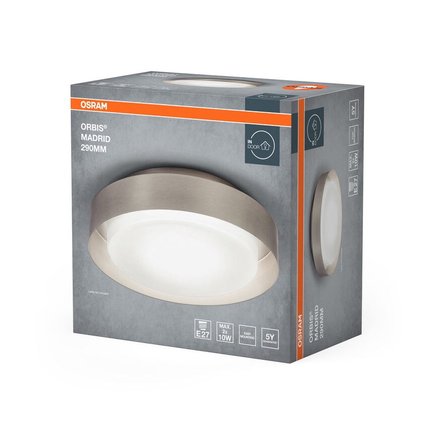 Osram - Griestu gaismeklis ORBIS MADRID 2xE27/10W/230V Ø 29 cm matēts hroms