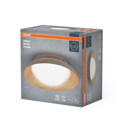 Osram - Griestu gaismeklis ORBIS MILAN 2xE27/10W/230V Ø 30,5 cm koka dekors