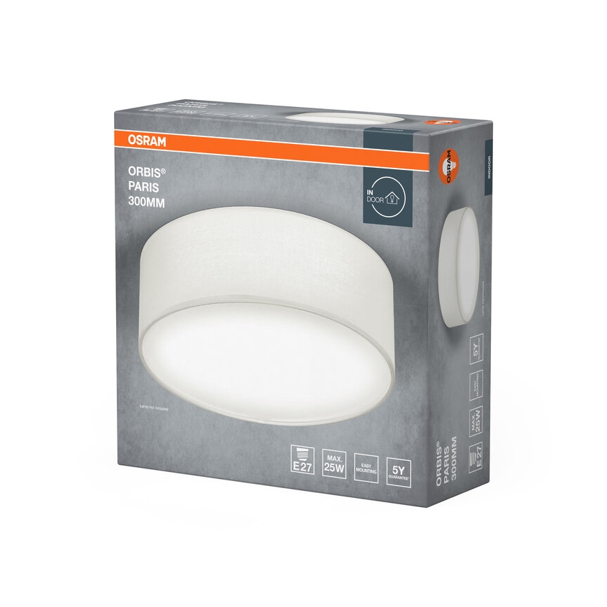 Osram - Griestu gaismeklis ORBIS PARIS 1xE27/25W/230V Ø 30 cm balts
