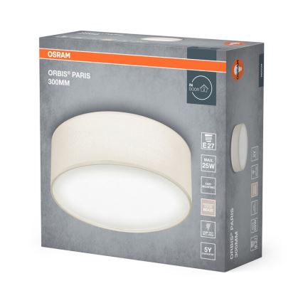 Osram - Griestu gaismeklis ORBIS PARIS 1xE27/25W/230V Ø 30 cm krēmkrāsas