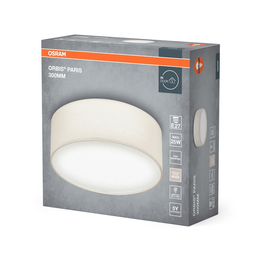 Osram - Griestu gaismeklis ORBIS PARIS 1xE27/25W/230V Ø 30 cm krēmkrāsas