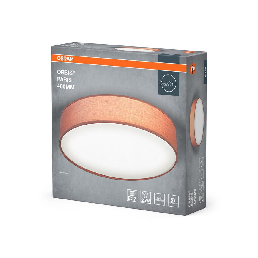 Osram - Griestu gaismeklis ORBIS PARIS 2xE27/25W/230V, Ø 40 cm, brūns