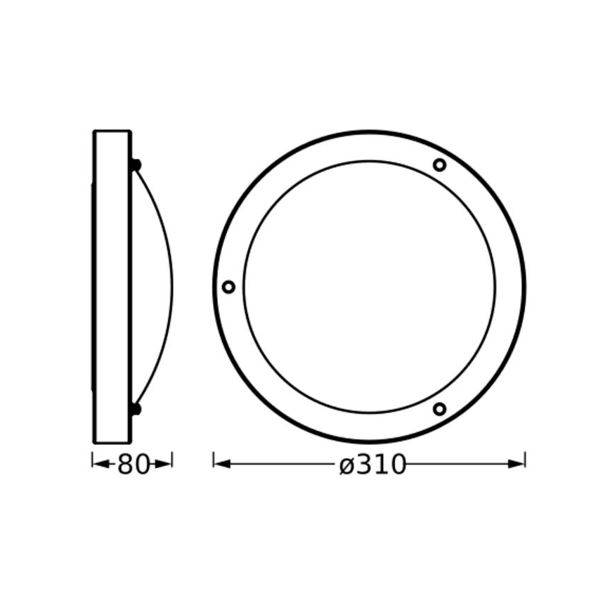 Osram - vannas istabas griestu lampa BATHROOM CLASSIC 1xE27/15W/230V Ø31 cm IP44